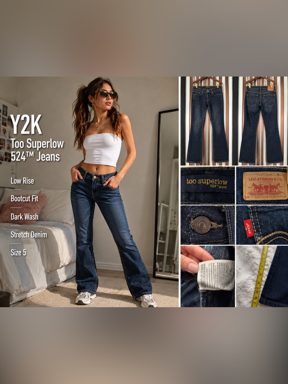 Levi's Too Superlow 524 Women's Dark Blue Flare Jeans
